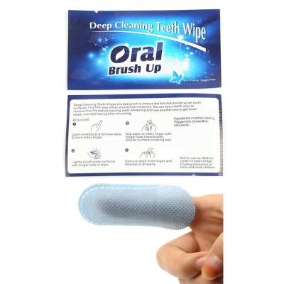 China Convenient Easy Use Oral Brush Up Clean Teeth Cleaning Wipes Pamper Dental Finger Wipes Deep Teeth Cleaning Cloth for sale