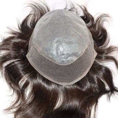 China 6 Inch Thin Skin Mens Toupee Human Hair Curly Wig 10A Grade OEM for sale