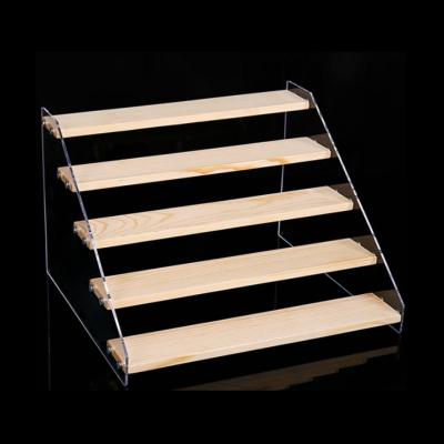China Viable Vendor Events Open Shows Acrylic Wood Spice Rack Cupcake Cologne Organizer 4 Tier Display Stand for sale