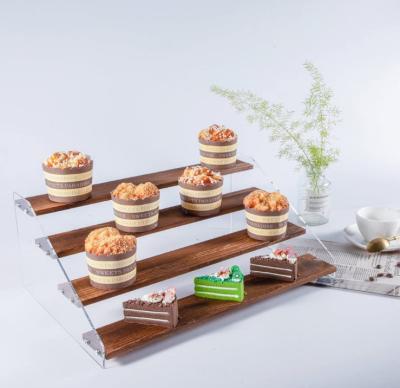 China Viable Vendor Events Craft Displays Spice Rack Food Organizer Wooden Acrylic Display Rack for sale