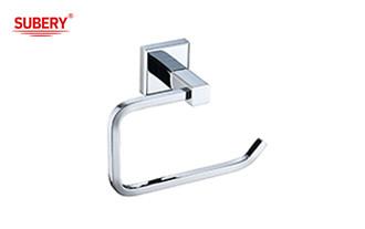 China Messing enkel toiletrol papierhouder badkamer hoge kwaliteit chroomkleur OEM messing basis vierkant ontwerp Te koop