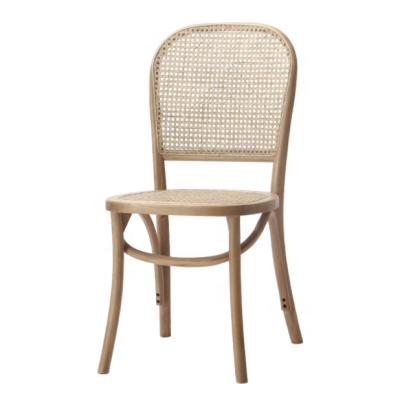 China Popular Rattan Rattan Seat Beech Wood Chair Hollow Rattan Chair Dining Chair for sale