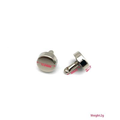 China Women's handbag hardware decoration zinc alloy bottom buckles 10MM metal silver flat rivets for handbag for sale