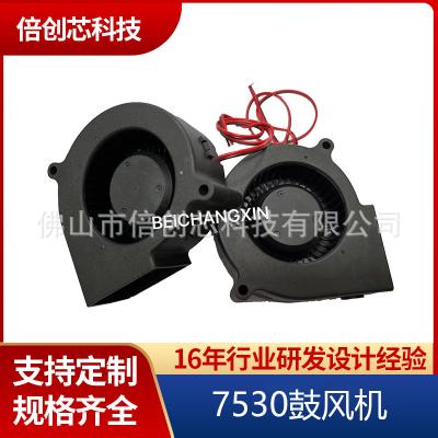 China Low noise12V DC Fan Factory 7530 Home Appliance Oil Containing Motor Fan Brushless High Speed DC Fan for sale