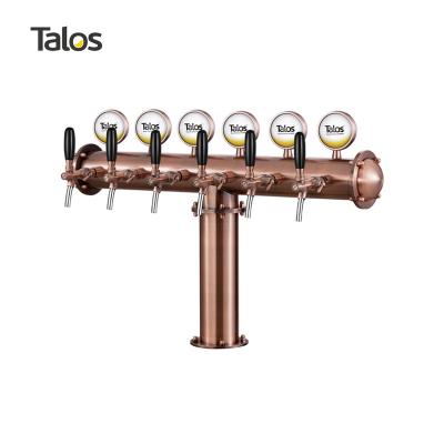 China TALOS T 6 Tower Stainless Steel Tap Tower 102mm Beer Equipment Draft Beer Dispensing Tower (Red Bronze, LED) 1045608-41 for sale