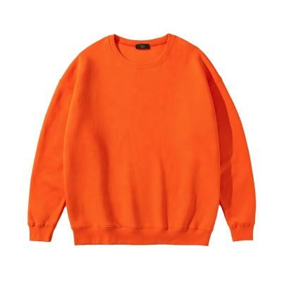 China Anti-wrinkle printing custom 100 cotton thick unisex sweatshirts fleece high quality men's sweaters plus size white women crewneck hoodies for sale
