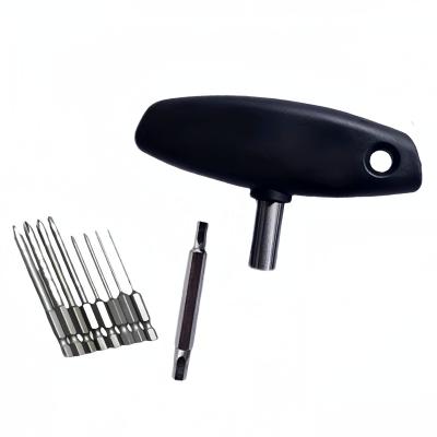 China Spanner T-type screwdriver T-type hexagonal socket replaceable removable handle strong magnetic sleeve wrench socket wrench set 6.35 for sale