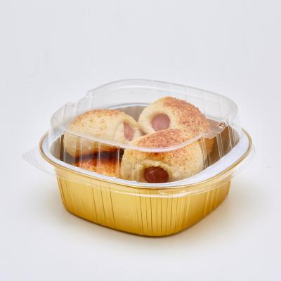 Chine casseroles à emporter jetables de conteneur de nourriture de l'aluminium 500ml avec les couvercles clairs pour faire cuire la cuisson à vendre