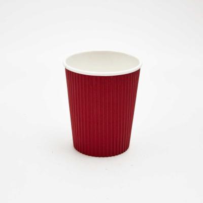 China Disposable Hot Coffee Take Away Cup 12oz Ripple Wall Paper for sale
