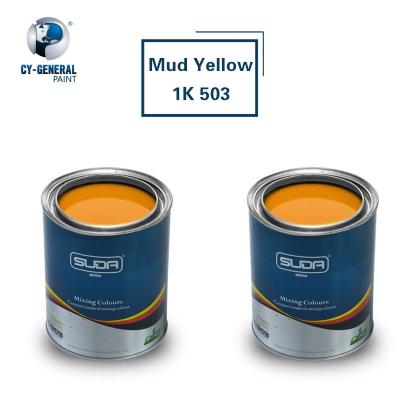 China Acrylic Resin 1K Basecoat Mud Yellow Acrylic Car Spray Paint for sale