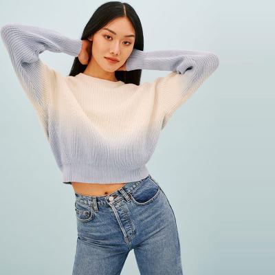 China 2021 new design Anti-wrinkle 100% cotton winter rib pullover sweater women tops for sale