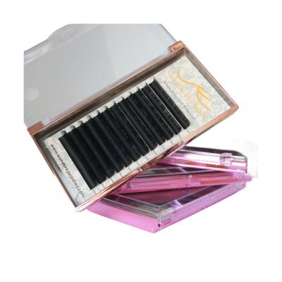 China Natural Long Sample matt dark black privatel classic silk mink eyelash extensions ample for sale