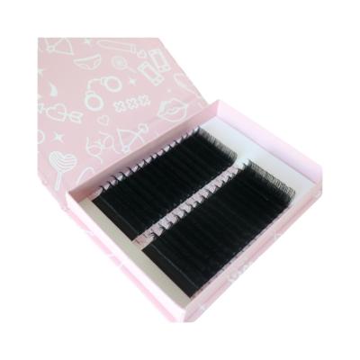 China Natural Soft classic lashes hot selling Black soft extensions Handmade custom packaging natural lash extension False silk Eyelashes sample for sale
