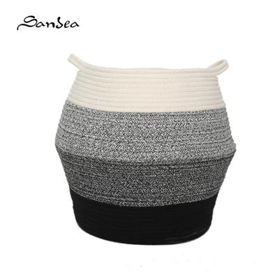 China Home deco 011 Wholesale Hot Selling Sustainable Cotton Rope Basket Wholesale Storage Basket for sale