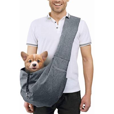 China Breathable Custom Dog Sling Messenger Bag Pet Sling Bag Small Dog Outing Bag Travel Pet Carrier for sale