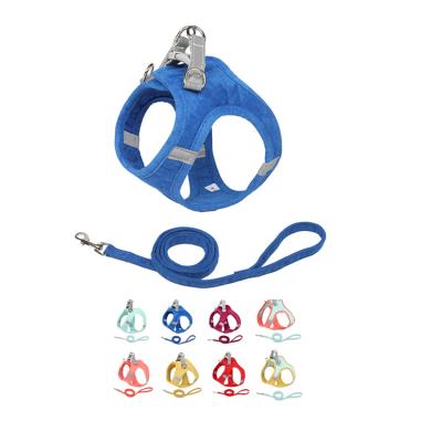 China Soft Air Reflective Breathable Adjustable Mesh Reversible No Pull Reflective Pet Harness And Leash Set for sale
