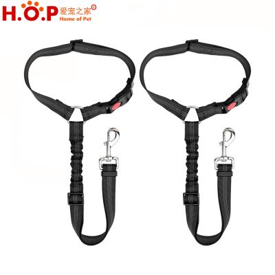 China Adjustable Reflective Puppy Safety Car Pet Puppy Leash Viable Headrest Restraint Elastic Reflective Bungee Connect Dog Harness In Vehicle for sale