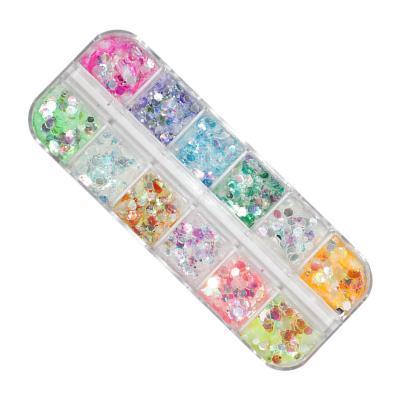 China Nail Beauty Products 12 Colors Decals Candy Shiny Nail Art Stickers Nail Art Decoration Glitter Nail Art Glitter for sale