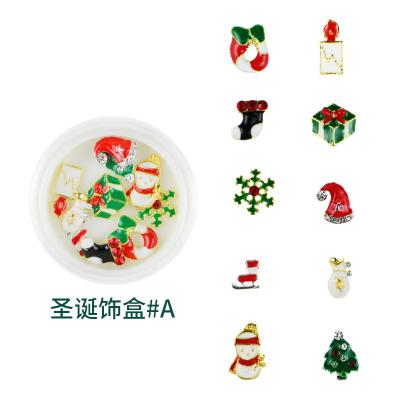 China Mixed 20 Styles Metal Alloy Christmas Metal Charm 3d Nail Art Accessories Christmas Nail Art Decoration for sale