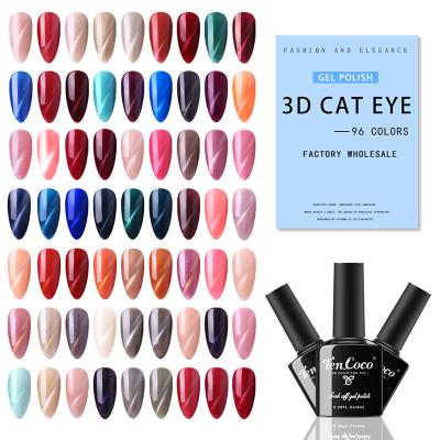 China Factory Wholesale Customized Logo 96 Colors Magnetic High Gloss Soak Off UV Cat Eye Gel Nail Polish for sale