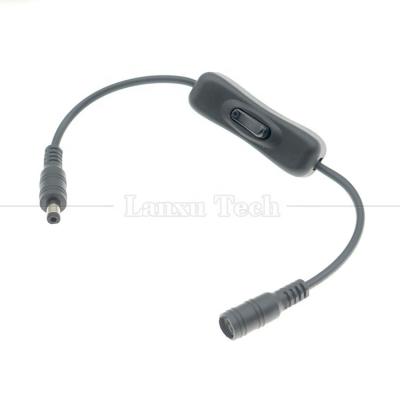China 12V 24V Male to Female 5.5x2.1mm DC Jack on off 304 Switch Cable for LED Strip Lamp for sale