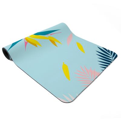 China High Density Customized Yoga Pattern Microfiber Suede Print Tape Yoga Mat for sale