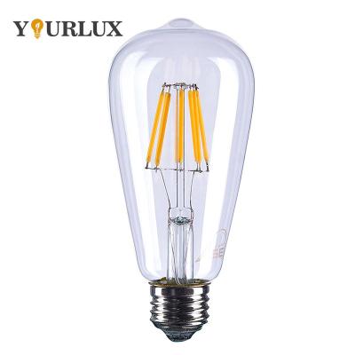 China Indoor Glass Cover 4w ST64 LED Filament Bulb Support Amber / Clear OEM for sale