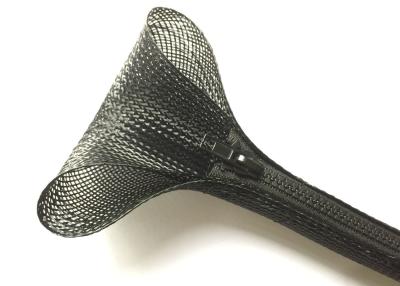 China Black Color Zipper Cable Sleeve Braided Wrap High Abrasion Resistance for sale