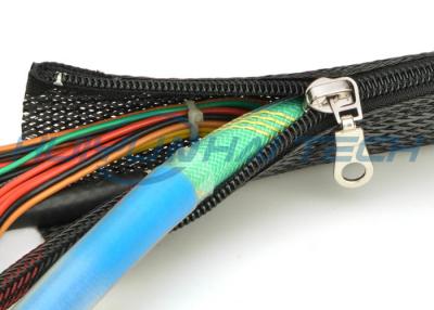 China High Flame Retardant Zipper Cable Sleeve Braided Wrap Customized Size Light Weight for sale