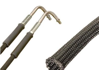 China Logo Printed PET Expandable Braided Sleeving Polyester Material For Hose Protection for sale