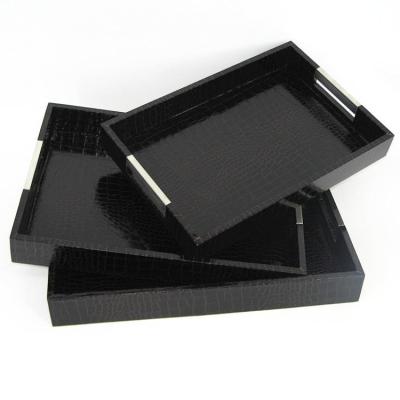 China cheap high quality modern customized size black serving tray BYT3315 for sale