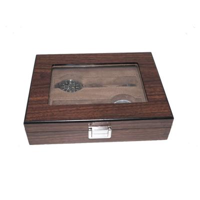 China Luxury and fashion custom high end wooden walnut wood watch box, wooden case gift box for sale