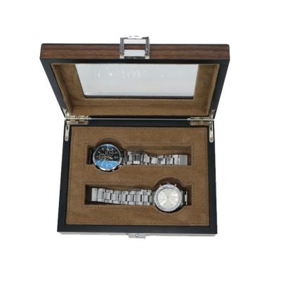 China Cheap Customized Logo And Size Luxury Wooden Watch Box Wooden Watch Case With Pillow for sale