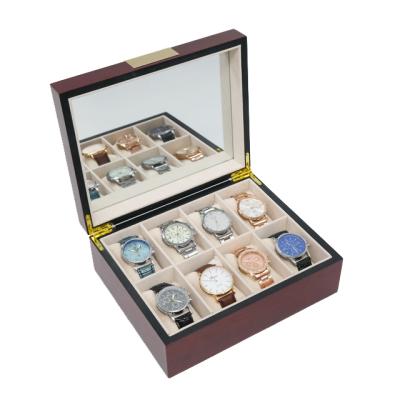 China Luxury and Fashion Custom Made High End Red Wooden Watch Box, Wooden Case Gift Box for sale