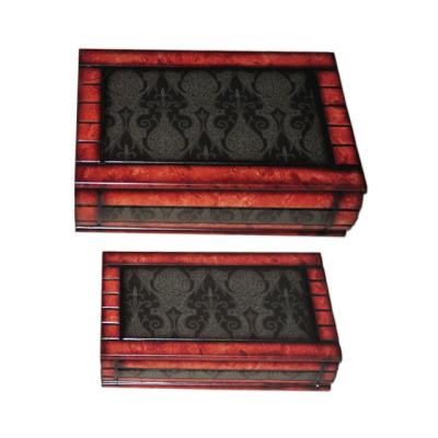 China Customized High End Classic Wooden Book Box Case Handmade Wooden Gift Box for sale