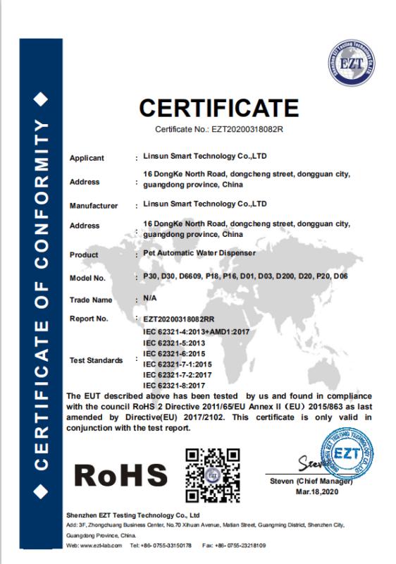 RoHS - Guangdong Linsun Smart Technology Co., Ltd.