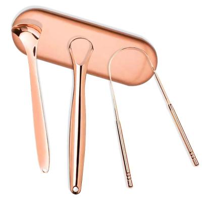 China 2 Pack Personal Care 100% Medical Grade Stainless Steel Professional Tongue Scraper For Kids Fights Adult Bad Breath for sale