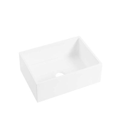 China Xici Modern Single Apron Handmade White Ceramic Rectangular Customized High Quality Front Farmhouse Sink Kitchen Sink Bowl for sale