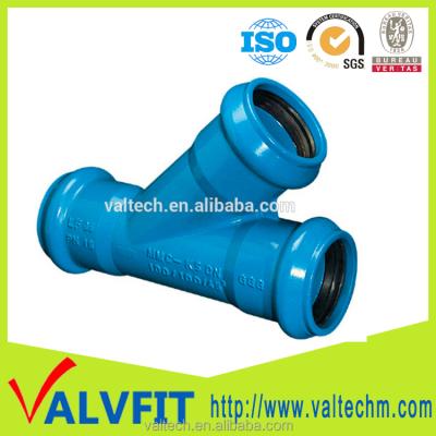 China Water To Water Sewer Installation Pipe Fittings Ductile Iron DI Y Style Underground Outlet Tee for sale