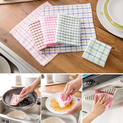 China Pink / Blue British Grid Kitchen Tea Towels , 27 × 27cm Hand Towels For Kitchen for sale