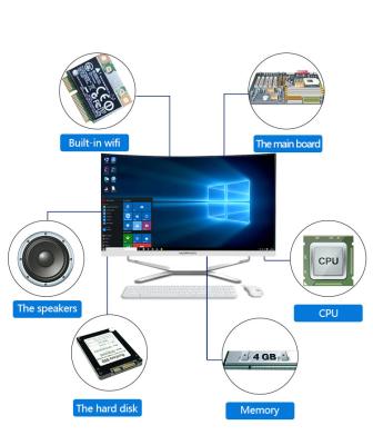 China 24 Zoll IPS-Display Kurvcomputer AIO mit 0,264 mm Pixel Pitch zu verkaufen