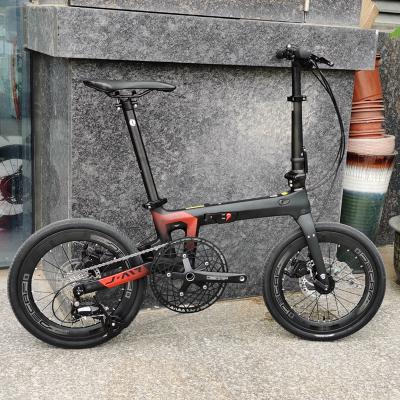 China Good Quality JAVA Carbon Folding Bike 8 Speed 16 Inch Carbon Fiber Mini Foldable Bicycle for sale