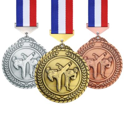 China Europe and America LY Wholesale 3D Metal Souvenirs Custom Sports Awards Medaland Taekwondo Ribbons for sale