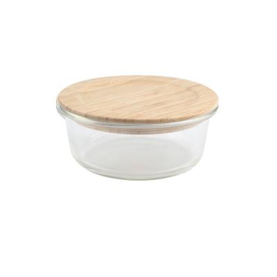 China Freshness Preservation LULA 400 Modern Borosilicate Glass 600 Round 950ml Gasket Food Container Meal Prep Container LULA 400 With Bamboo Lid for sale