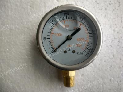 China 63mm Liquid Filled Manometer , Glycerin Filled Pressure Gauge with 304SS Dull Case for sale