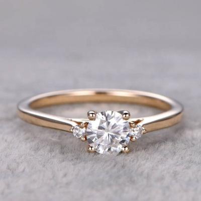 China Trendy Gold Plating Ring Fine Jewelry With 925 Sterling Silver 3MM 4MM 5MM VVS For girls Wedding Moissanite Diamond Eternity Ring for sale