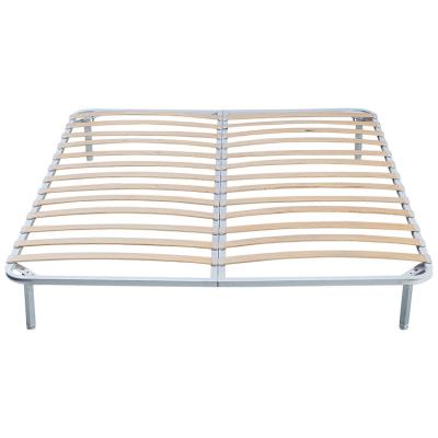 China Adjustable (height) Wholesale Building Basement Queen Size Black Platform Knock Down Folded Mechanism Metal Bed Frame for sale