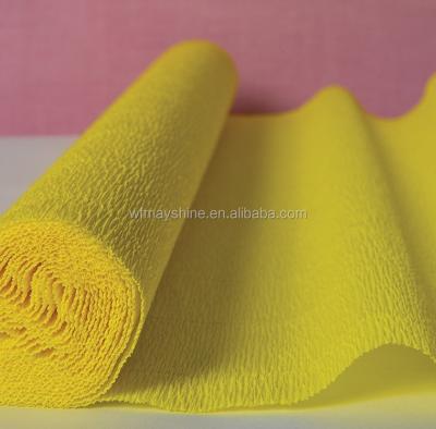 China Virgin Flower Wrapping Lemon Yellow 50*250 Crepe Paper Custom Made On Bulk Sale for sale