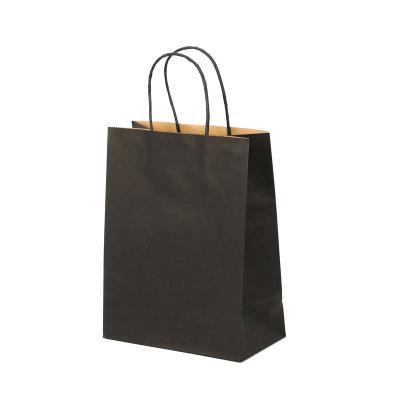 China Recyclable Black Wrapping Paper Tote Bag Shopping Bag Can Be Printed With Logo for sale