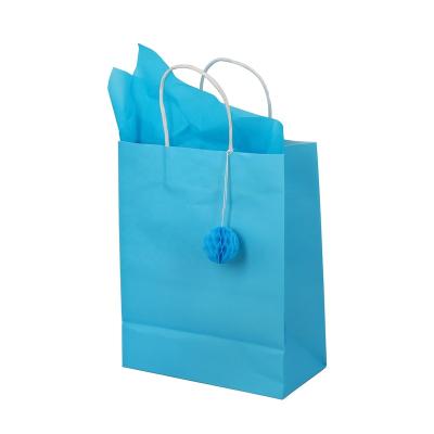 China Recycled Materials Colored Kraft Paper Gift Wrapping Bag for sale